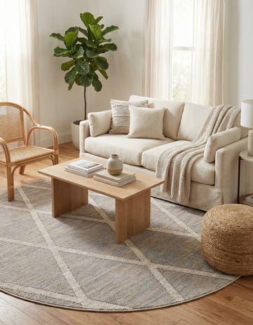 Beige Starlight Round Rug