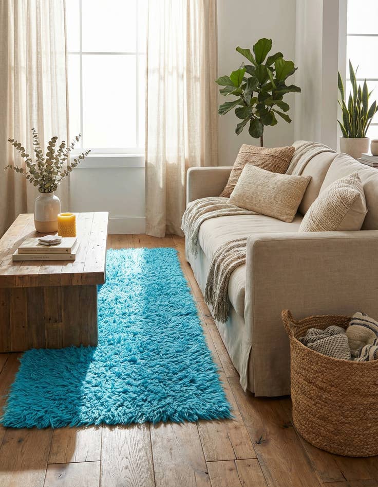 Detail image of 2' 6 x 7'  Hand Knotted Moroccan Wool Runner Rug