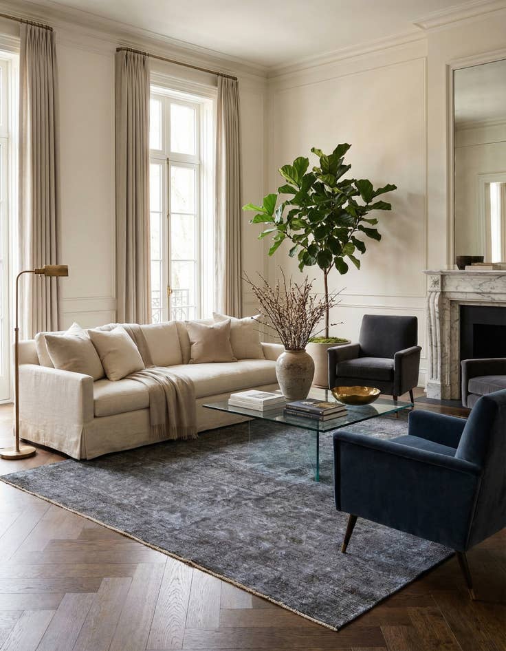 Detail image of 6' 6 x 9' 3  Hand Knotted Ultra Vintage Persian Wool Rug