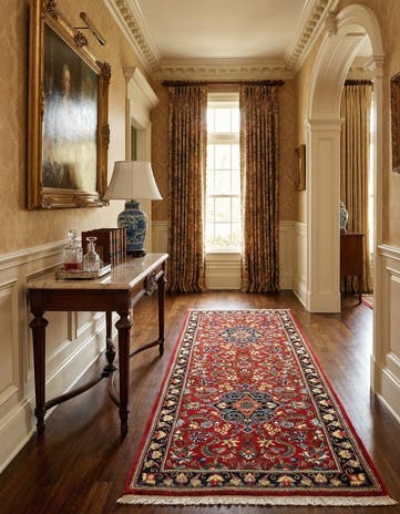 2' 7 x 6' 7 Hand Knotted Qom Persian Runner Rug