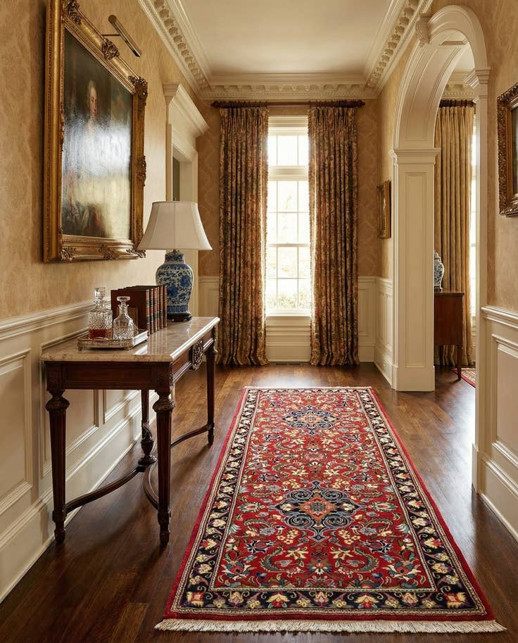 Detail image of 2' 7 x 6' 7 Hand Knotted Qom Persian Runner Rug