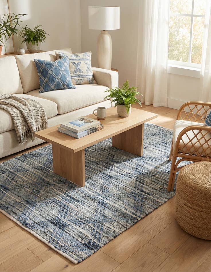 Detail image of 4' 1 x 6' 1  Hand Woven Chindi Cotton Rug