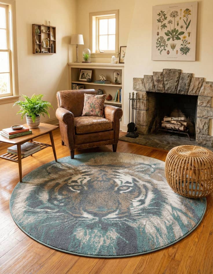 Detail image of 5' x 5' Safari Round Rug
