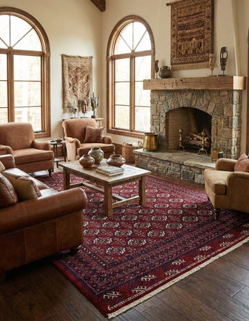 6' 8 x 9' 11 Hand Knotted Afghan Ersari Wool Rug