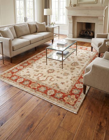4' 11 x 6' 4 Hand Knotted Ziegler Rug