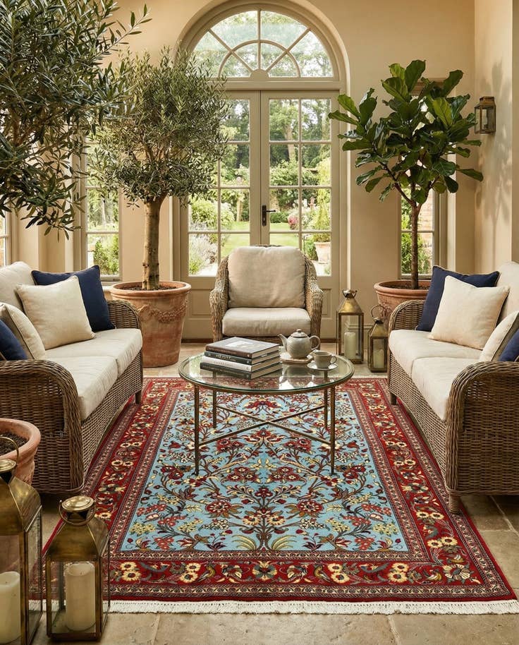 Detail image of 4' 8 x 6' 11 Qom Rug