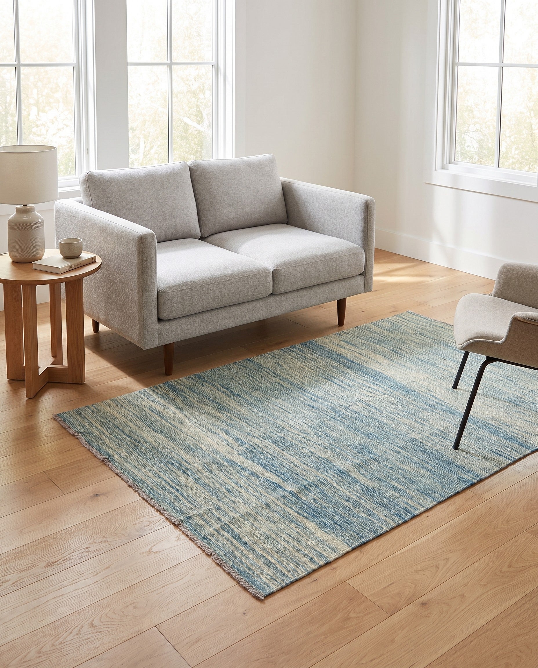 4' 2 x 6' 4 Hand Woven Kilim Modern Wool Rug