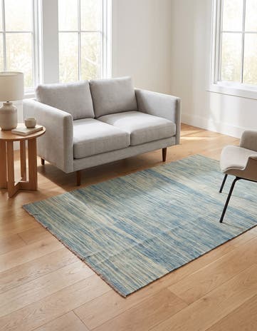 4' 2 x 6' 4 Hand Woven Kilim Modern Wool Rug