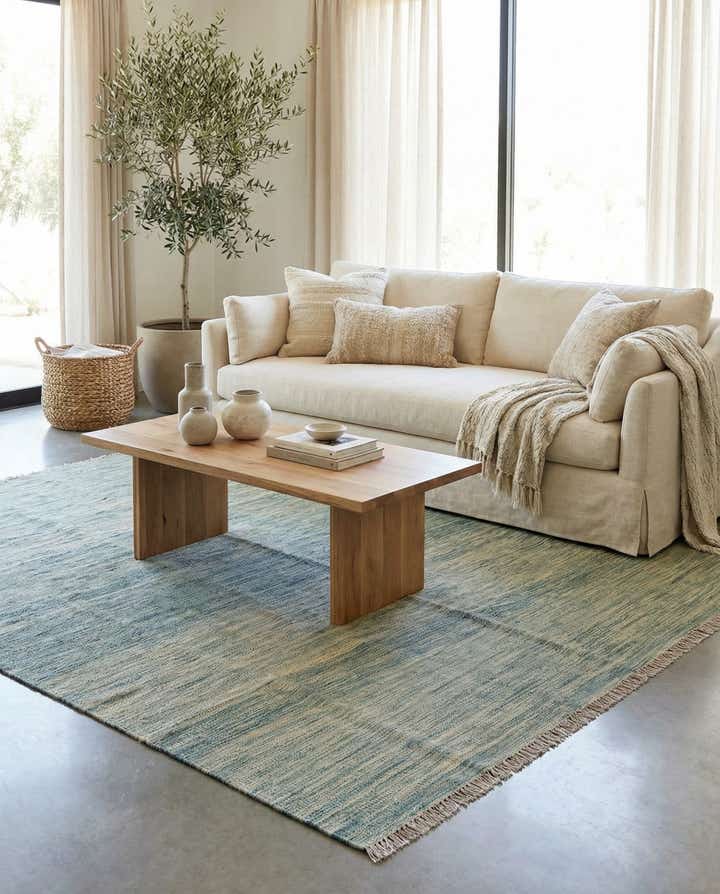 5' x 6' 6 Hand Woven Kilim Modern Wool Rug