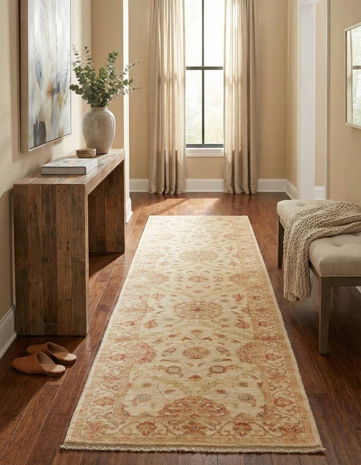 Detail image of 2' 10 x 9' 7  Hand Knotted Peshawar Ziegler Runner Rug