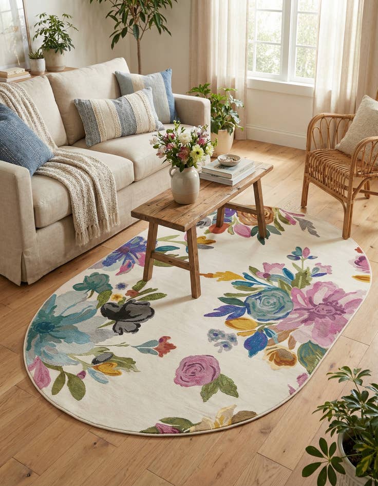 Detail image of  5' 3 x 7' 10 Blossom Oval Rug