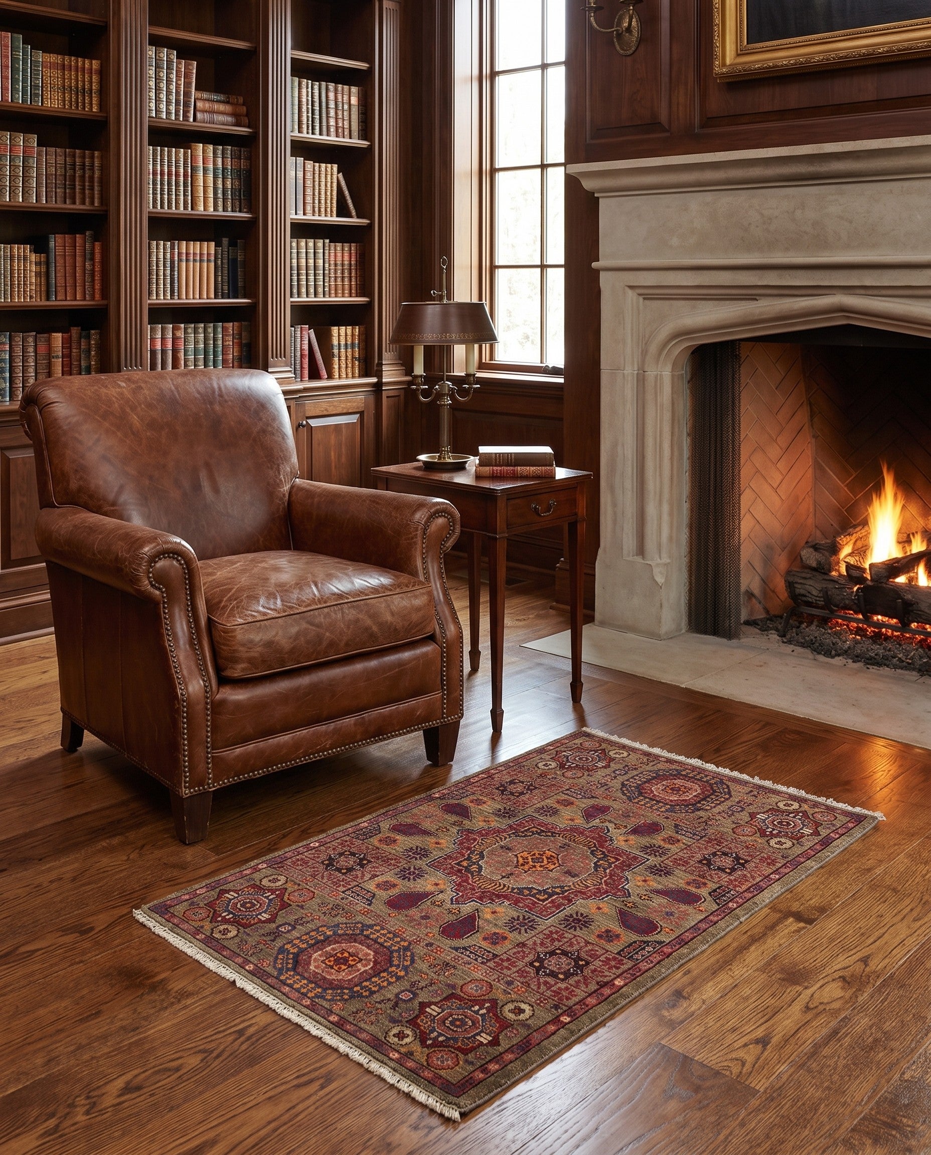 2' 7 x 4' Hand Knotted Mamluk Ziegler Rug