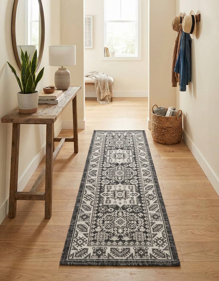 Detail image of 2' x 6'  Washable Aztec Indoor / Outdoor Runner Rug