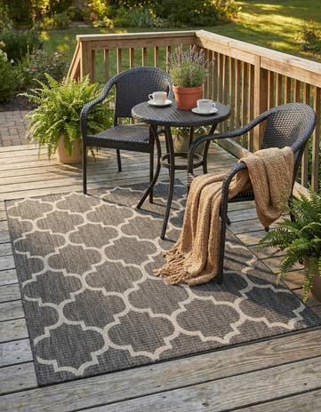 4' x 6' Easy-Clean Lattice Indoor / Outdoor Rug