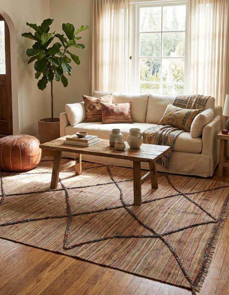 Detail image of 5' 6 x 7' 8  Hand Knotted Moroccan Wool Rug