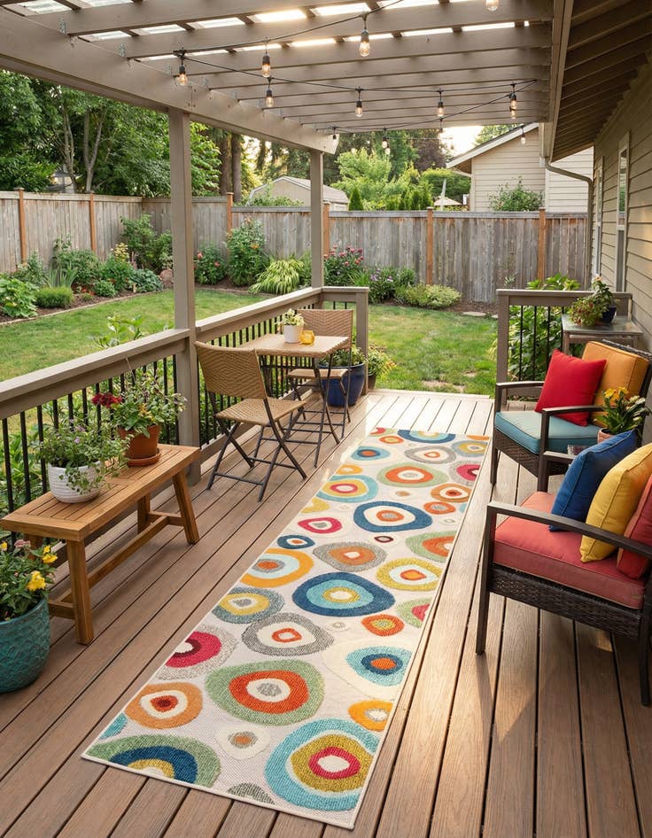 Detail image of 2' 7 x 10'  Washable Casablanca Indoor / Outdoor Runner Rug