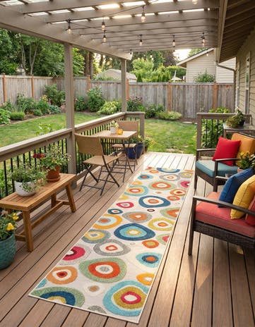 2' 7 x 10' Easy-Clean Casablanca Indoor / Outdoor Runner Rug