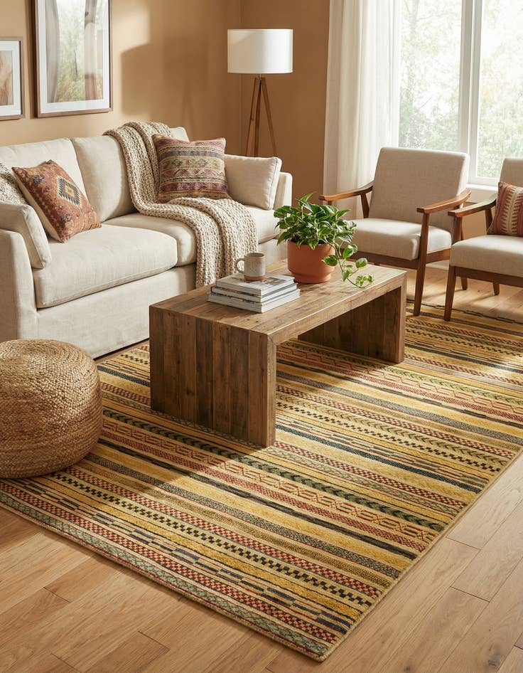 Detail image of 5' 9 x 7' 10  Hand Knotted Modern Ziegler Rug