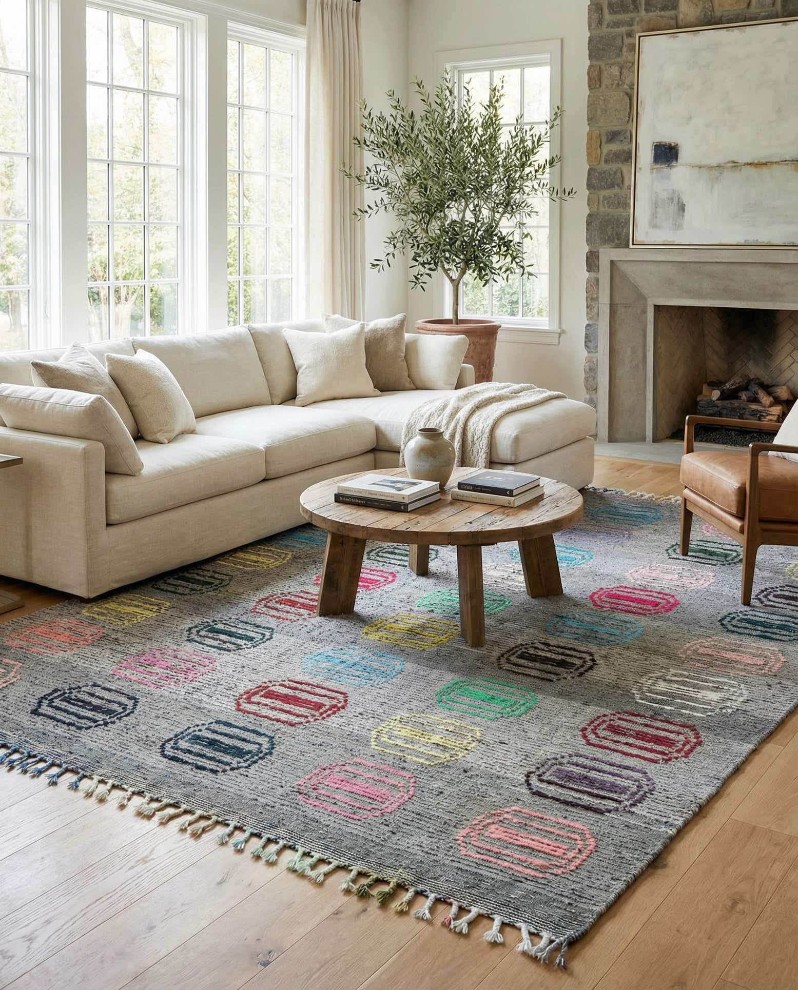 7' 9 x 10' 3 Hand Knotted Moroccan Wool Rug
