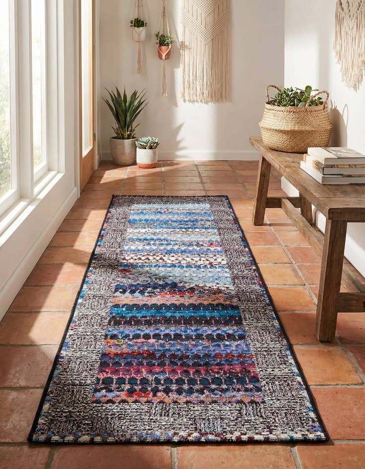 Detail image of 2' x 5' Easy-Clean Modern Indoor / Outdoor Runner Rug