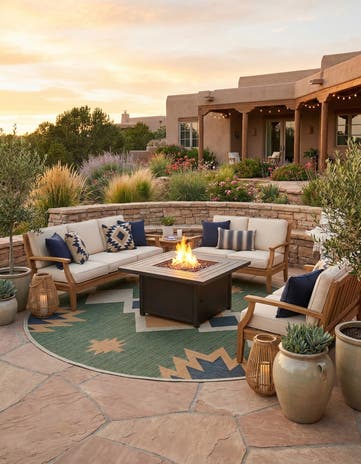 12' x 12' Easy-Clean Baja Indoor / Outdoor Round Rug
