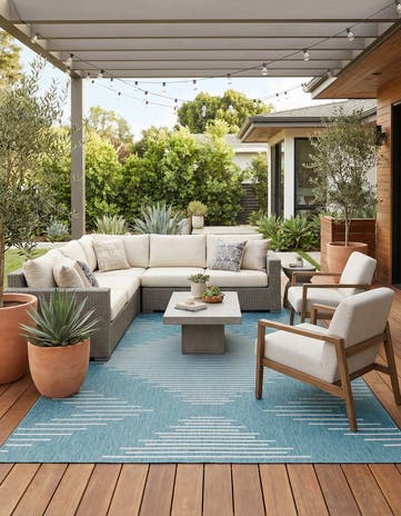 10' x 13' Easy-Clean Modern Indoor / Outdoor Rug