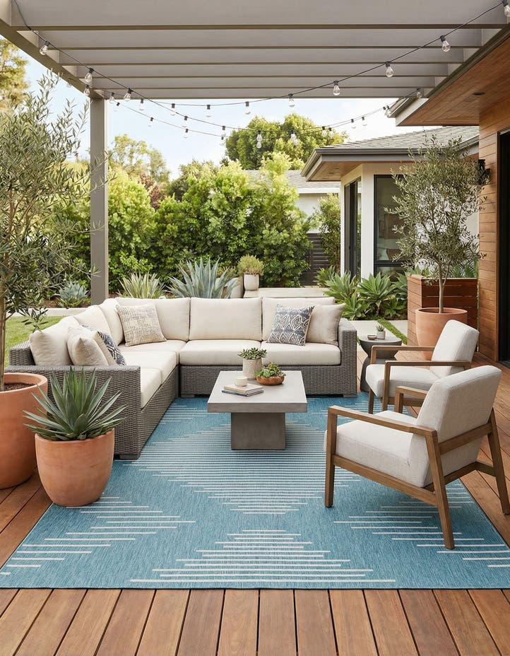 10' x 13' Easy-Clean Modern Indoor / Outdoor...