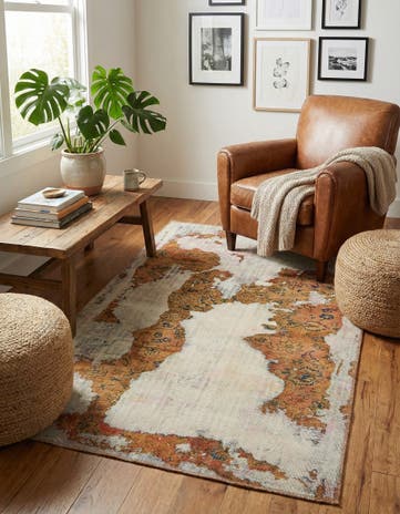 4' 2 x 7' 2 Hand Knotted Ultra Vintage Persian Wool Rug