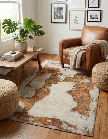 4' 2 x 7' 2 Hand Knotted Ultra Vintage Persian Wool Rug