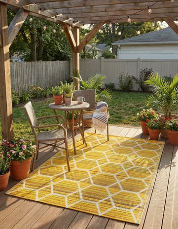 Yellow Easy-Clean Vista Breeze Indoor / Outdoor Rug