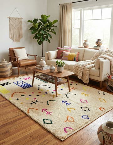 5' 4 x 7' 9 Hand Knotted Moroccan Wool Rug