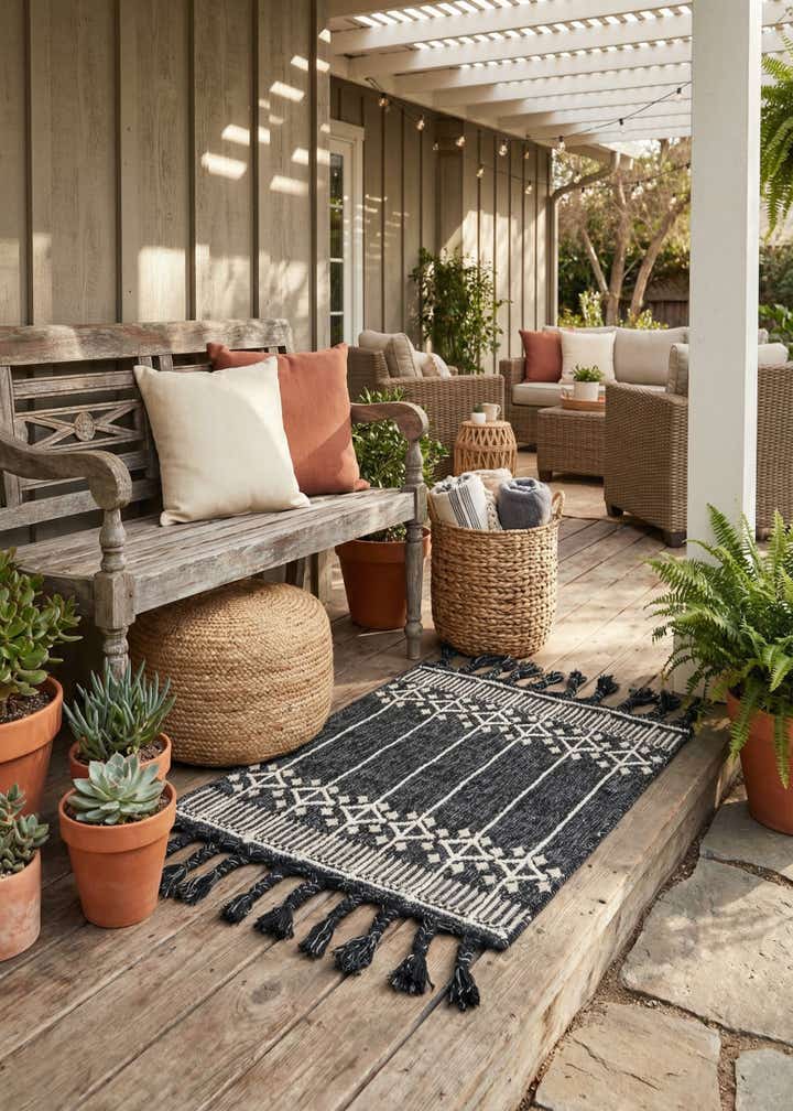 2' x 3' 1 Easy-Clean Eco Bohemian Indoor / Outdoor Rug
