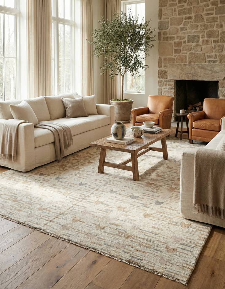 Detail image of 10' 3 x 14'  Hand Knotted Beni Marok Rug