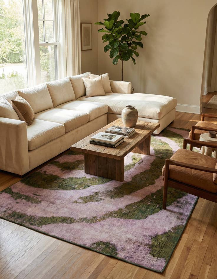 Detail image of 5' 2 x 9'  Hand Knotted Ultra Vintage Persian Wool Rug