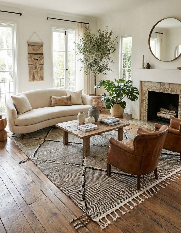 Detail image of 6' 6 x 11' 9  Hand Knotted Moroccan Wool Rug