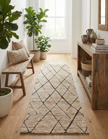 Camel Brown Atlas Moroccan Wool Runner Rug