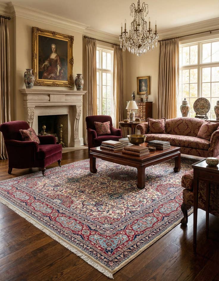 Detail image of  9' 10 x 13' 4  Hand Knotted Kerman Persian Wool Rug