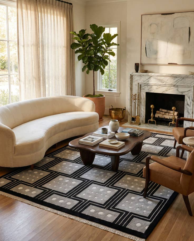 Detail image of 6' 5 x 9' 10 Hand Knotted Darya Wool Rug