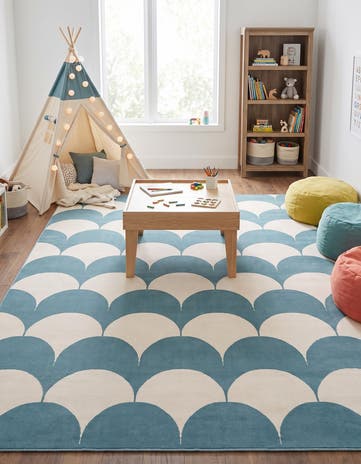Sky blue Whimsy Kids Square Rug