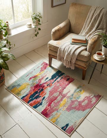 Pink Washable Hyacinth Rug