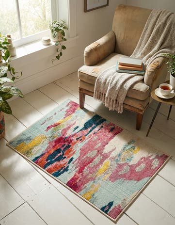 Pink Washable Hyacinth Rug
