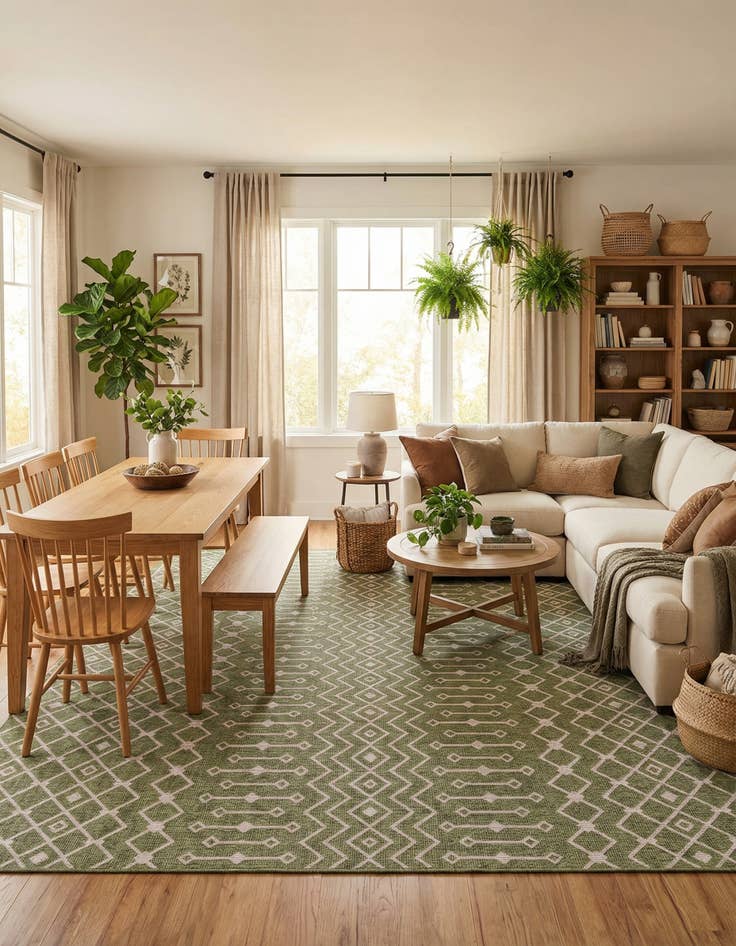 Detail image of 10' x 14'  Washable Trellis Indoor / Outdoor Rug