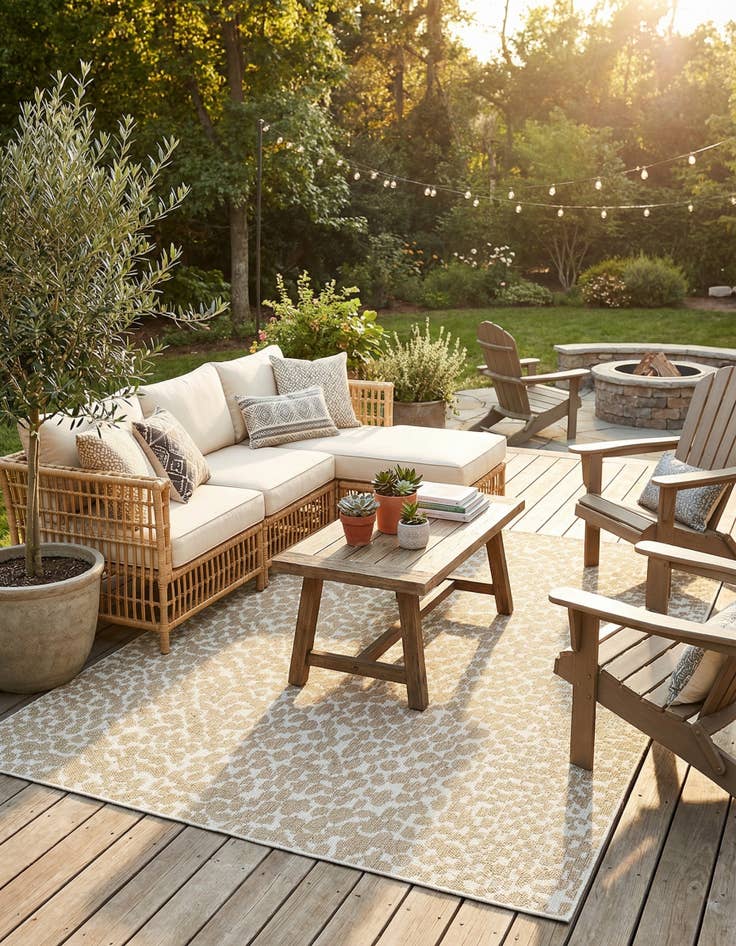 Detail image of 7' 10 x 10'  Washable Safari Indoor / Outdoor Rug