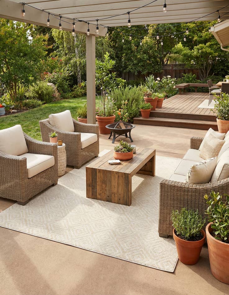 Detail image of 7' 10 x 10'  Washable Sabrina Soto Indoor / Outdoor Rug