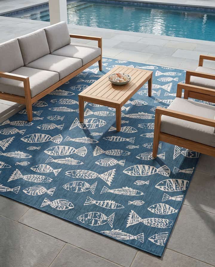9' x 12' Easy-Clean Coastal Indoor / Outdoor Rug