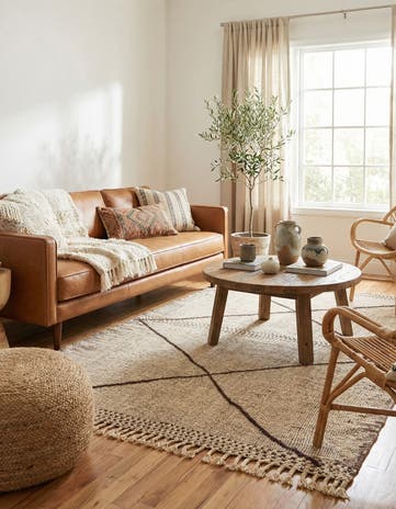 4' 11 x 7' Hand Knotted Moroccan Wool Rug
