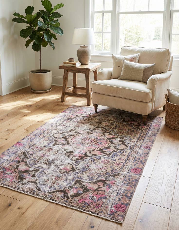 Detail image of  4' x 6' 3  Hand Knotted Ultra Vintage Persian Wool Rug