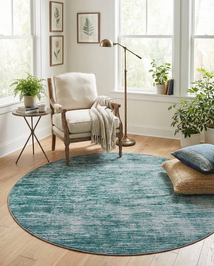 Vue détaillée : 230cm x 230cm Asha Tapis Rond