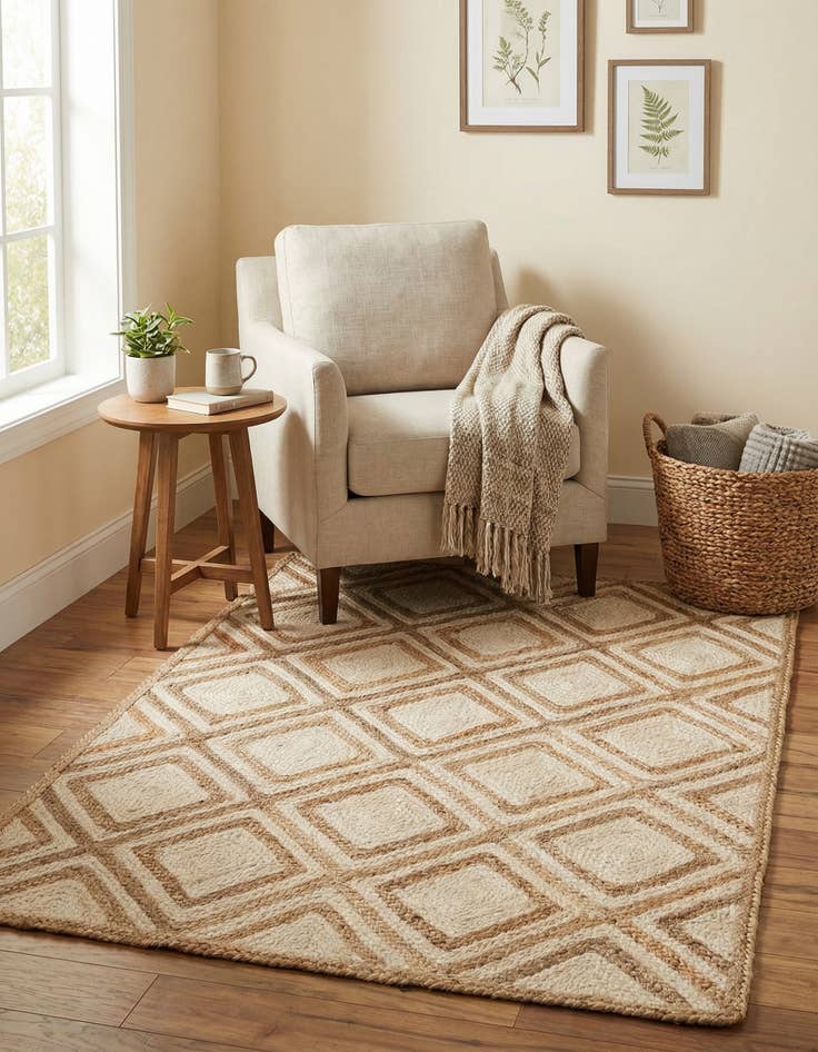 Detail image of  4' 1 x 6' 1  Hand Braided Jute Rug