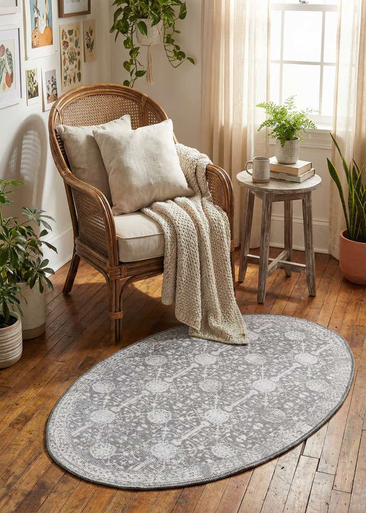 2' x 3' Washable Timeless Oval Rug